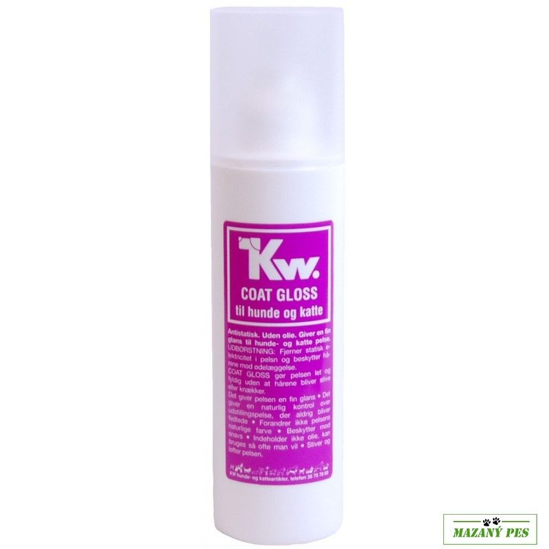 KW COAT GLOSS - Antistatický sprej bez oleje 175 ml - pro úpravu srsti před výstavou KW shop