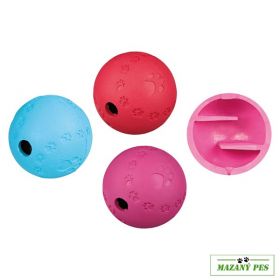 LABYRINT-SNACKY míč na pamlsky tvrdá guma 6 cm | červená, modrá, růžová, zelená