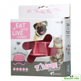 Zpomalovací miska EAT SLOW AMAZE PINWHEEL růžová 16cm Holland Animal Care
