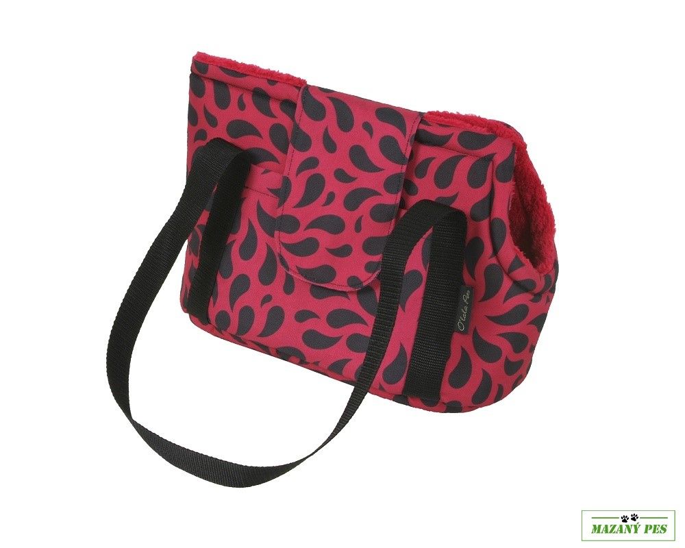 MADONNA cestovní taška pro psy 40 cm - D123 červená, vzor kapky O´Lala Pets