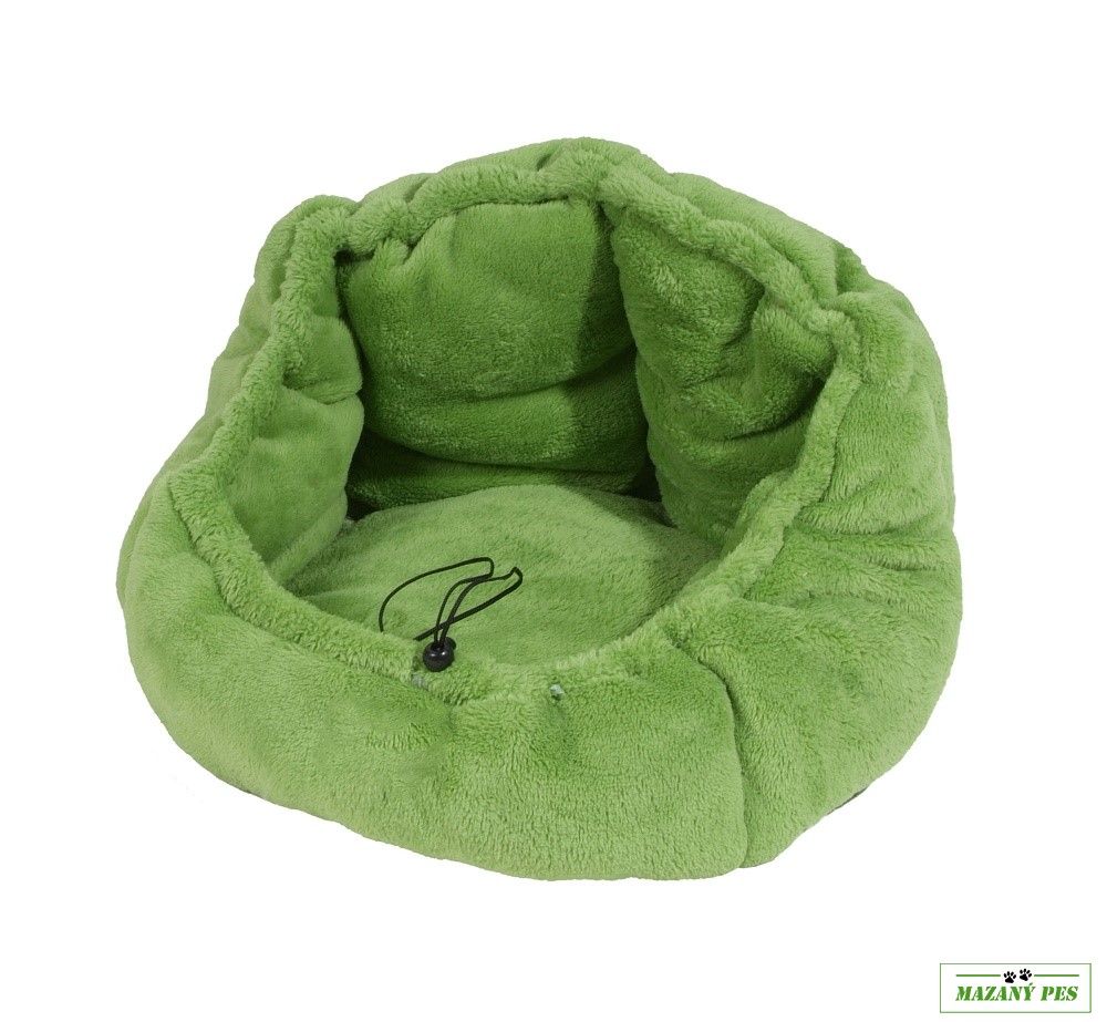 Plyšový pelíšek ADRIANA kulatý stahovací - A23 zelený - O´Lala Pets
