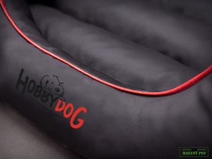 Pelíšek COMFORT černý s červeným lemem Oxford – Hobby Dog