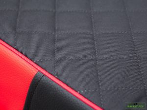 Pelíšek GLAMOUR černý s červeným lemem Oxford / Ekokůže – Hobby Dog