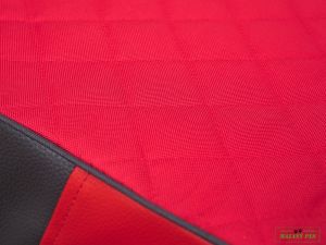 Pelíšek GLAMOUR červený s černým lemem Oxford / Ekokůže – Hobby Dog
