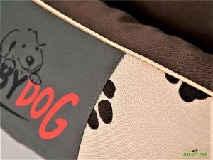 Pelíšek PRESTIGE béžovo-hnědý vzor tlapky Cordura – Hobby Dog
