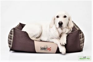 Pelíšek PRESTIGE hnědý vzor kostka Cordura – Hobby Dog