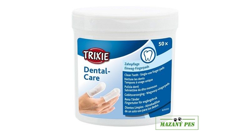 Zubní péče - jednorázové pečující návleky na prst, 50ks Trixie