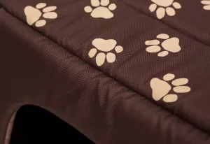 Pelíšek PYRAMIDA hnědý / tlapky – Doggy Pelíšek PYRAMIDA hnědý / tlapky - detail