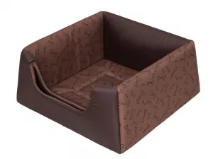 Pelíšek PYRAMIDA světle hnědý / kost - pohled z boku