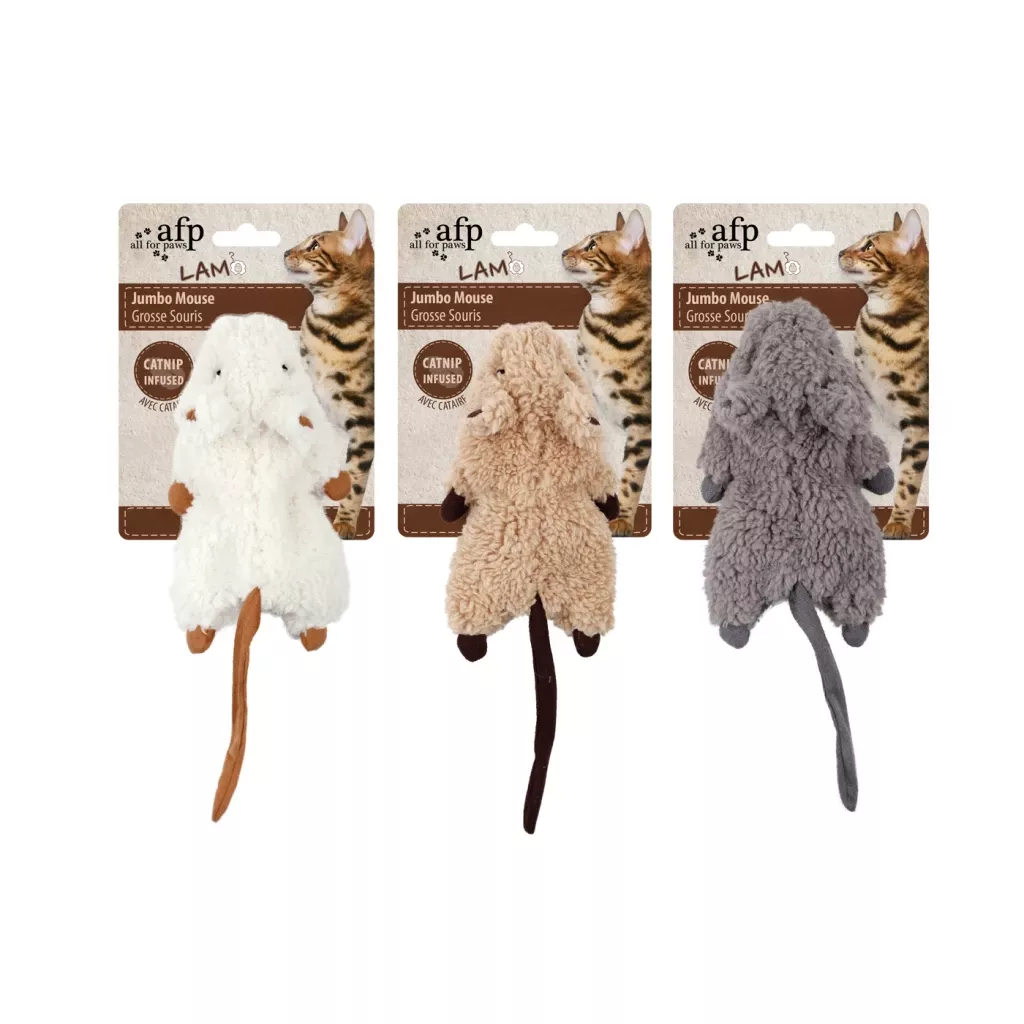 AFP Lambswool Jumbo Mouse - plyšová myš pro psy a kočky