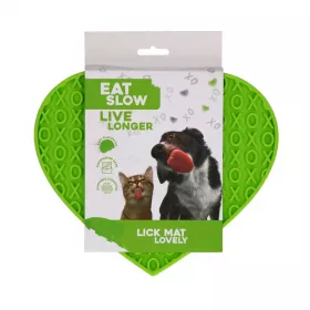 Eat Slow Live Longer Lovely Heart lízací podložka pro psa zelená LickiMat Eat Slow Live Longer Lick Mat Lovely Heart lízací podložka zelená balení