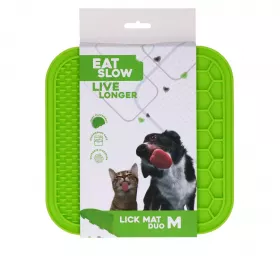 Lízací podložka Eat Slow Live Longer Lick Mat Duo 21x21cm zelená balení