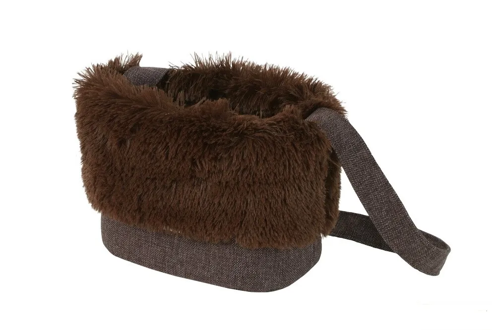 LUXURY cestovní taška pro psy 32 cm - tmavě hnědá