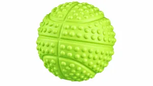 Míček z tvrdé gumy se zvukem 7 cm žluto-zelený