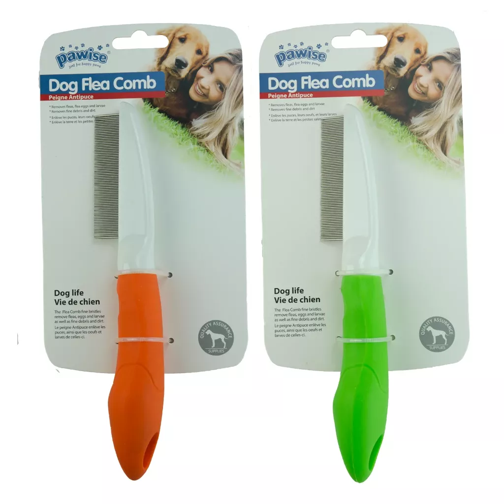 Pawise Dog Flea Comb na drobné nečistoty a blechy obě barvy