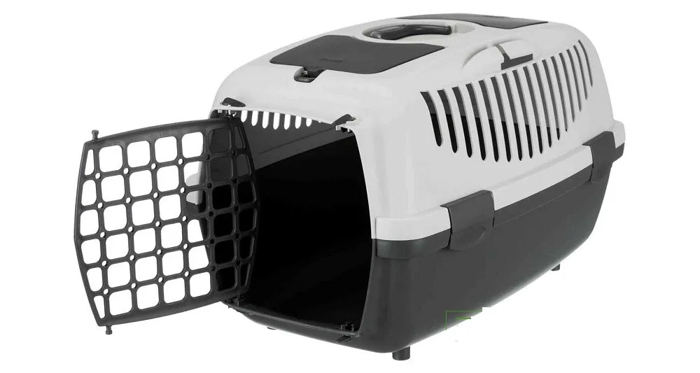 Přepravní box CAPRI II, tmavě šedá/světle šedá - 37 x 34 x 55 cm - otevřená přední dvířka