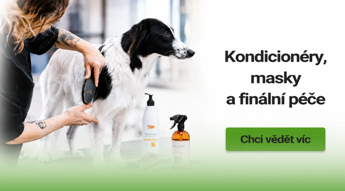 Kondicionéry, masky a finální péče o srst psa
