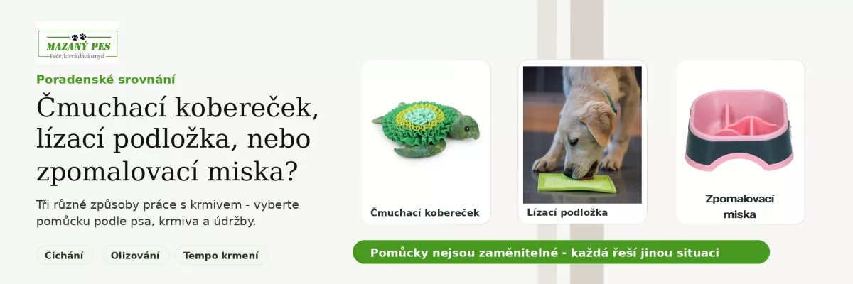 Čmuchací kobereček, lízací podložka a zpomalovací miska pro psa