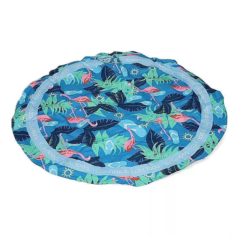 CoolPets Tropical Flamingo kulatá chladicí podložka pro psa