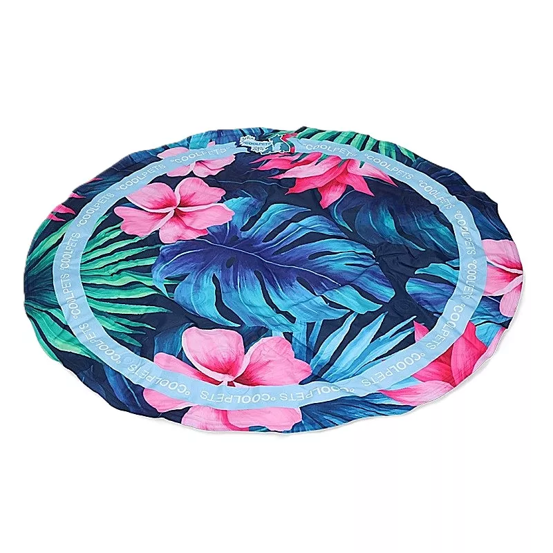 CoolPets Tropical Flower kulatá chladicí podložka pro psa